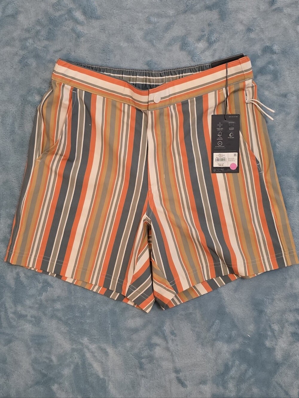 VRST Men's Small Resort Short Athletic Striped Shorts Multi Easy Strip